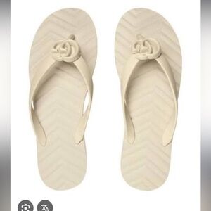 Gucci Women's White Chevron Thong Sandal